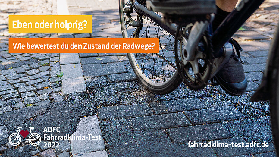 ADFC-Fahrradklima-Test 2022: Sharepic Wegequalität ADFC-Fahrradklima-Test 2022: Sharepic Wegequalität